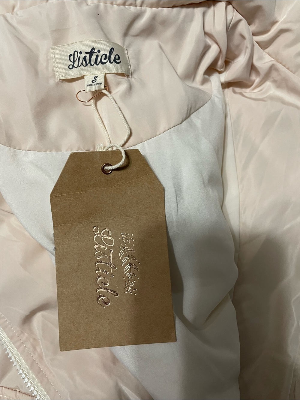Listicle Blush Pink Quilted Puffer Jacket